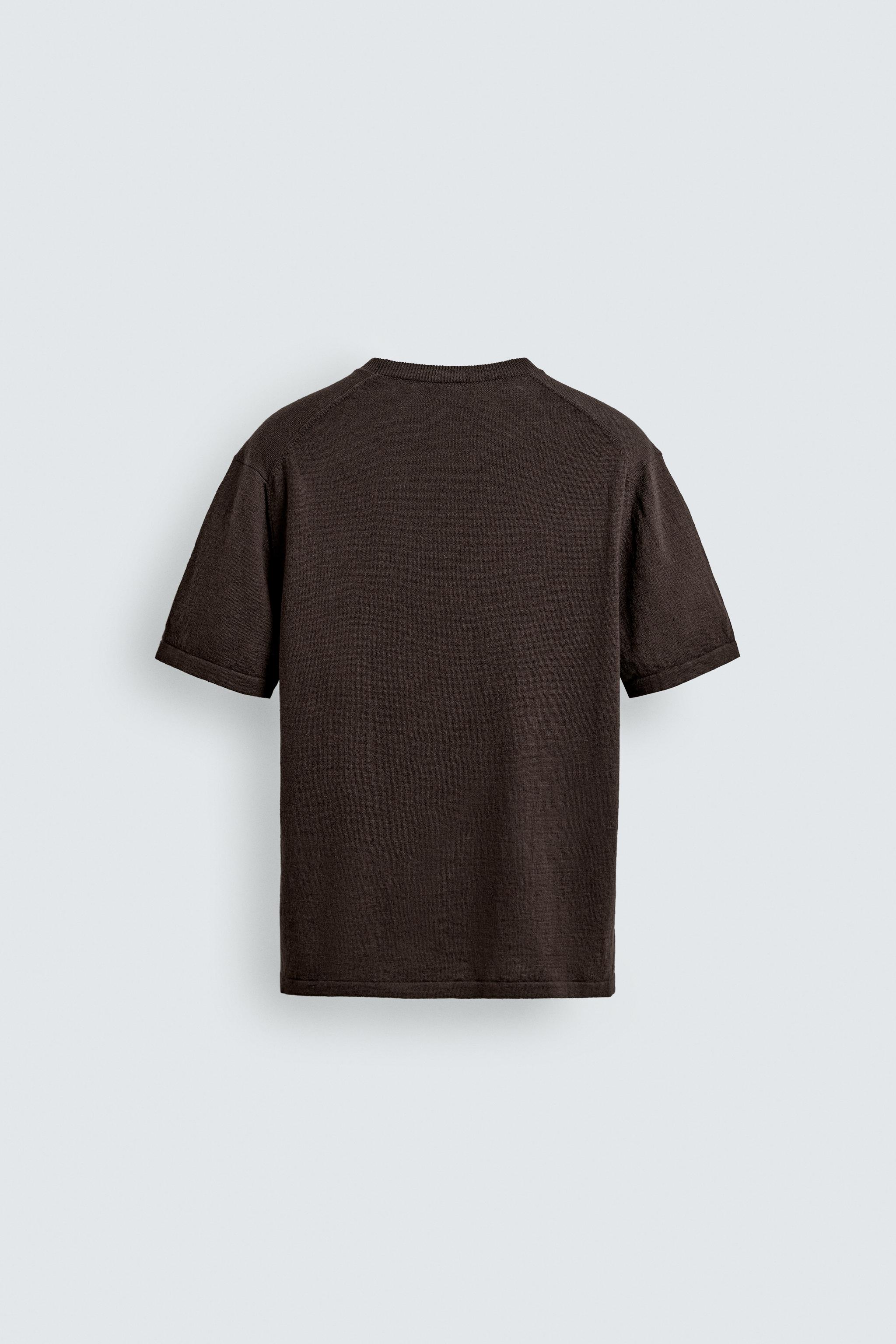 KNIT COTTON LINEN BLEND T-SHIRT
